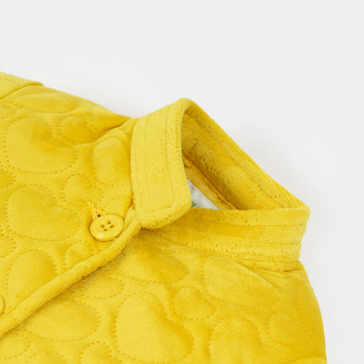 Infant Girls Quilted Jacket Hearts - Yellow