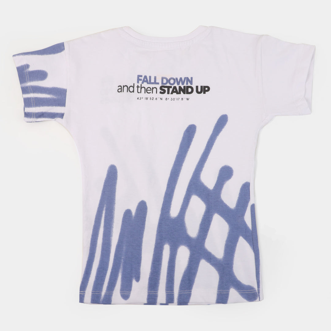 Boys T-Shirt Stand Up | White