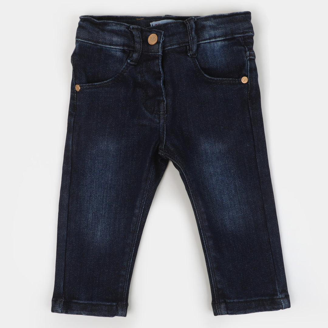 Infant Girls Denim Stretch Pant - DARK BLUE