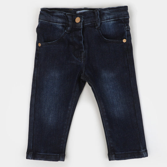Infant Girls Denim Stretch Pant - DARK BLUE