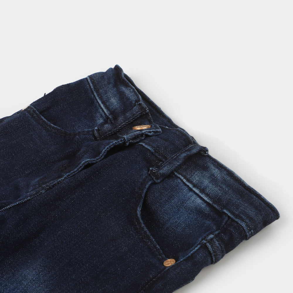Infant Girls Denim Stretch Pant - DARK BLUE