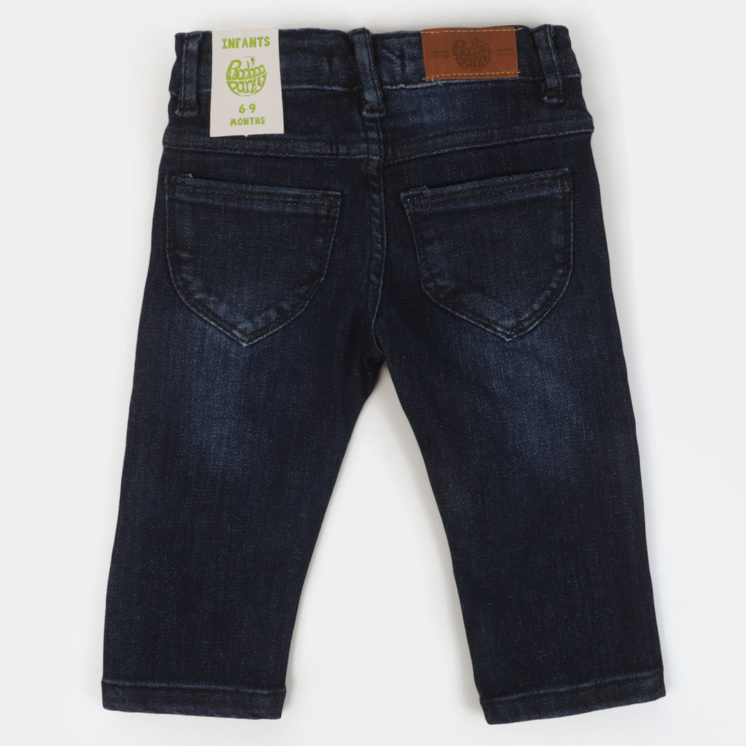 Infant Girls Denim Stretch Pant - DARK BLUE