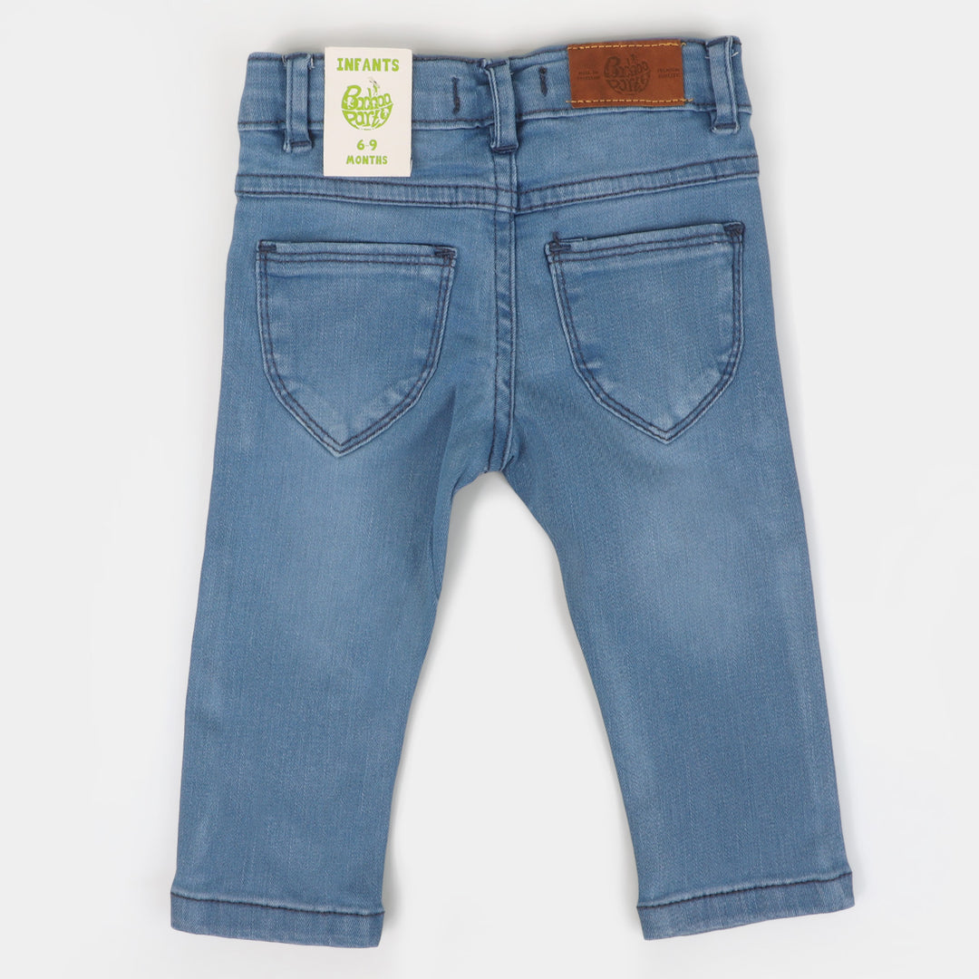 Infant Girls Denim Stretch Pant - Mid Blue