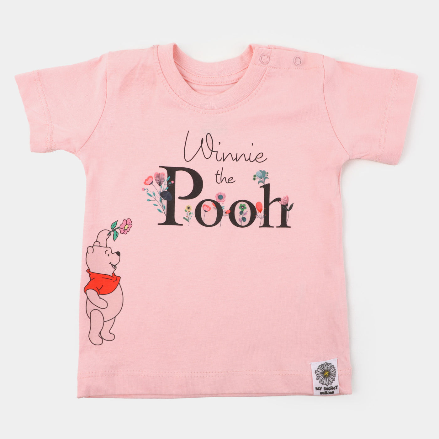 Infant Girls Cotton T-Shirt Character - Light Pink