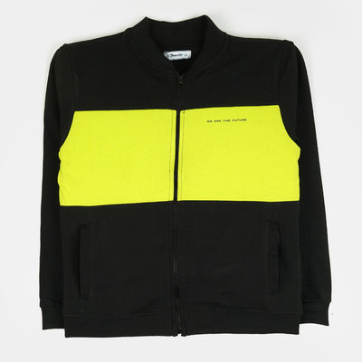 Boys Knitted Jacket We Are The Future - BLACK