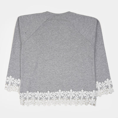 Teens Girls Sweatshirt Lace - Grey