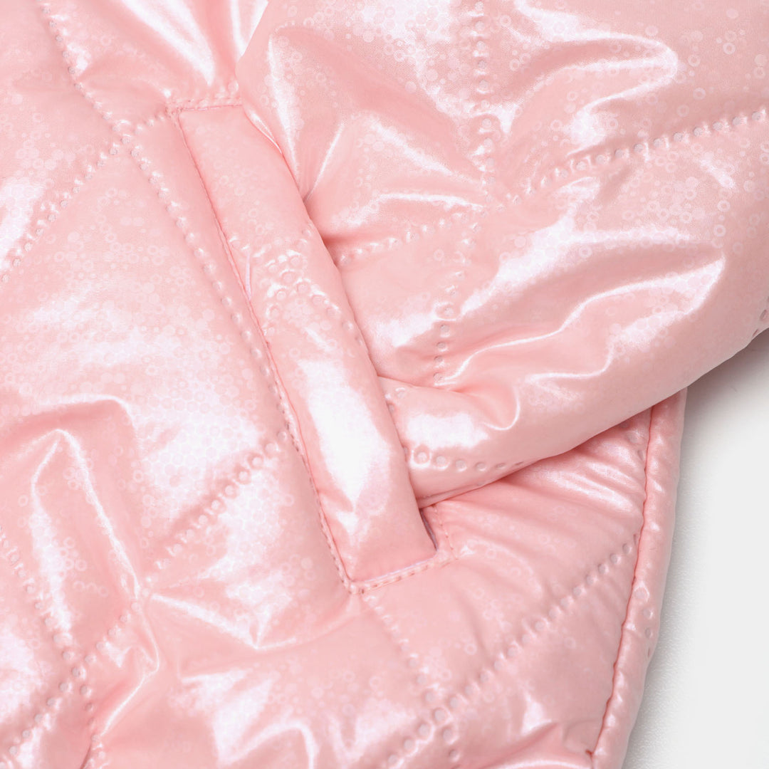 Girls Puffer Quilted Jacket - Pink