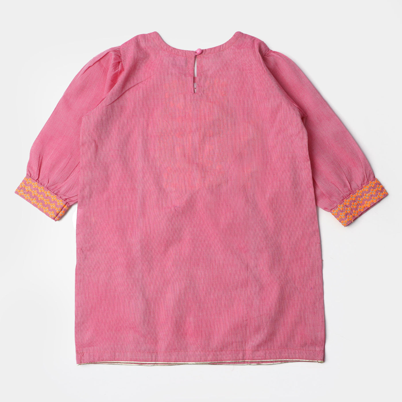 Girls Cotton Embroidered Kurti Glow - Pink