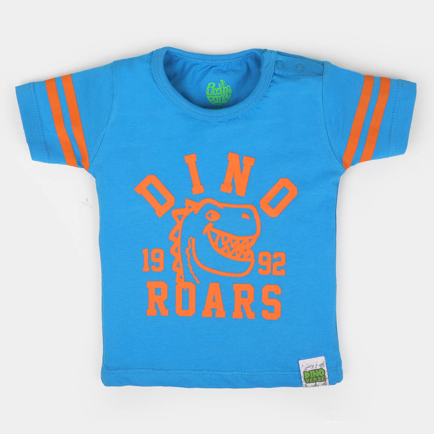 Infant Boys Cotton T-Shirt Dino Roars - Blue