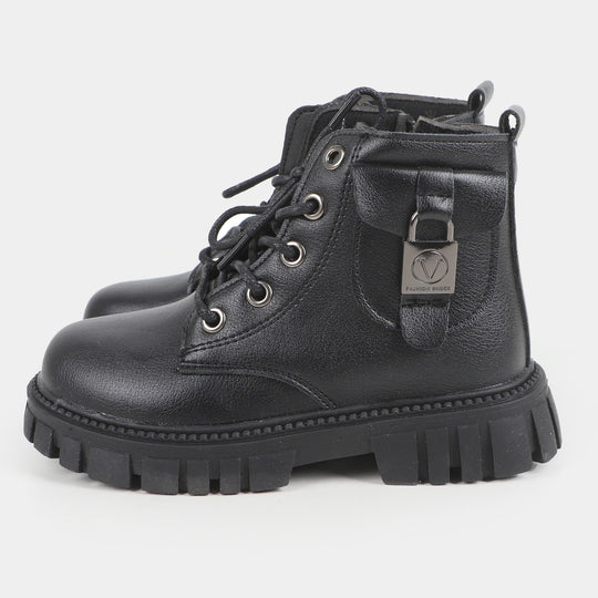 Boys Long Boots - BLACK