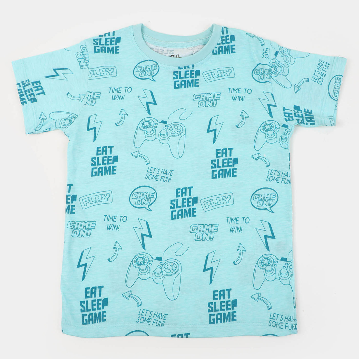 Boys Cotton T-Shirt Game On - Blue