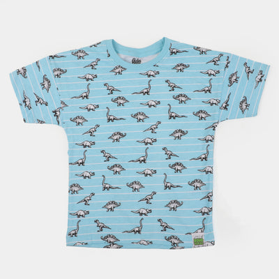 Boys T-Shirt Dino Printed | Light Blue