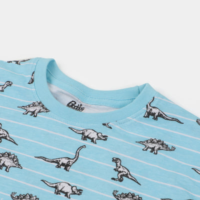 Boys T-Shirt Dino Printed | Light Blue