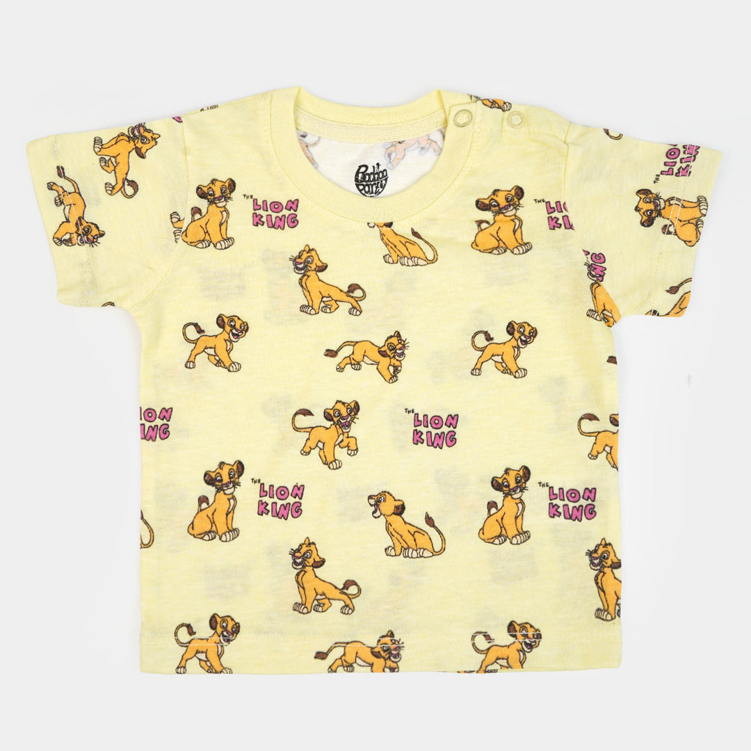 Infant Boys Cotton T-Shirt Lion King - Beige