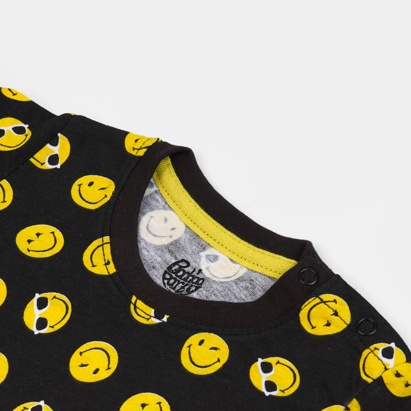 Infant Boys Cotton T-Shirt Smiley - BLACK