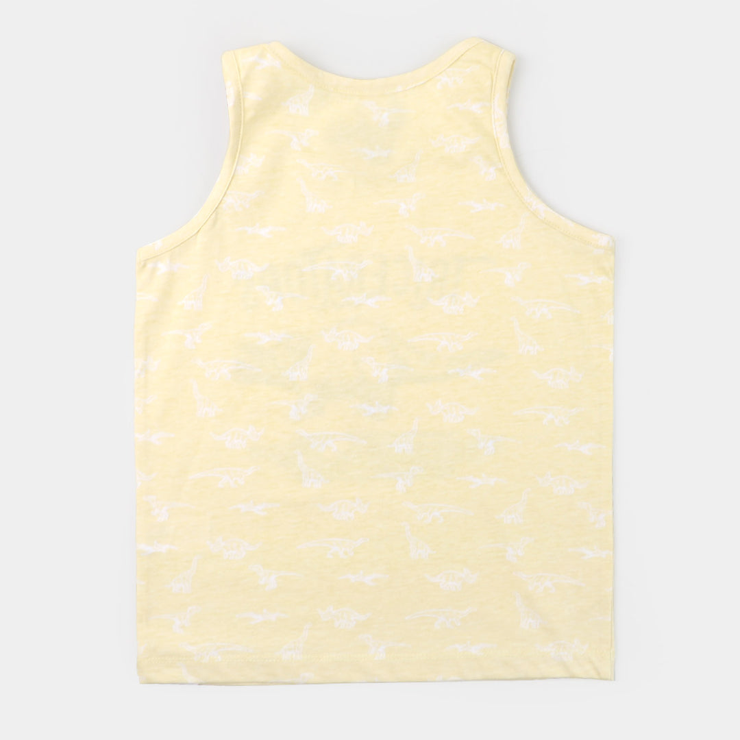 Boys Cotton Sando Dino All Over - Cream