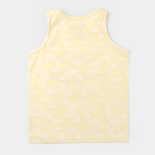 Boys Cotton Sando Dino All Over - Cream