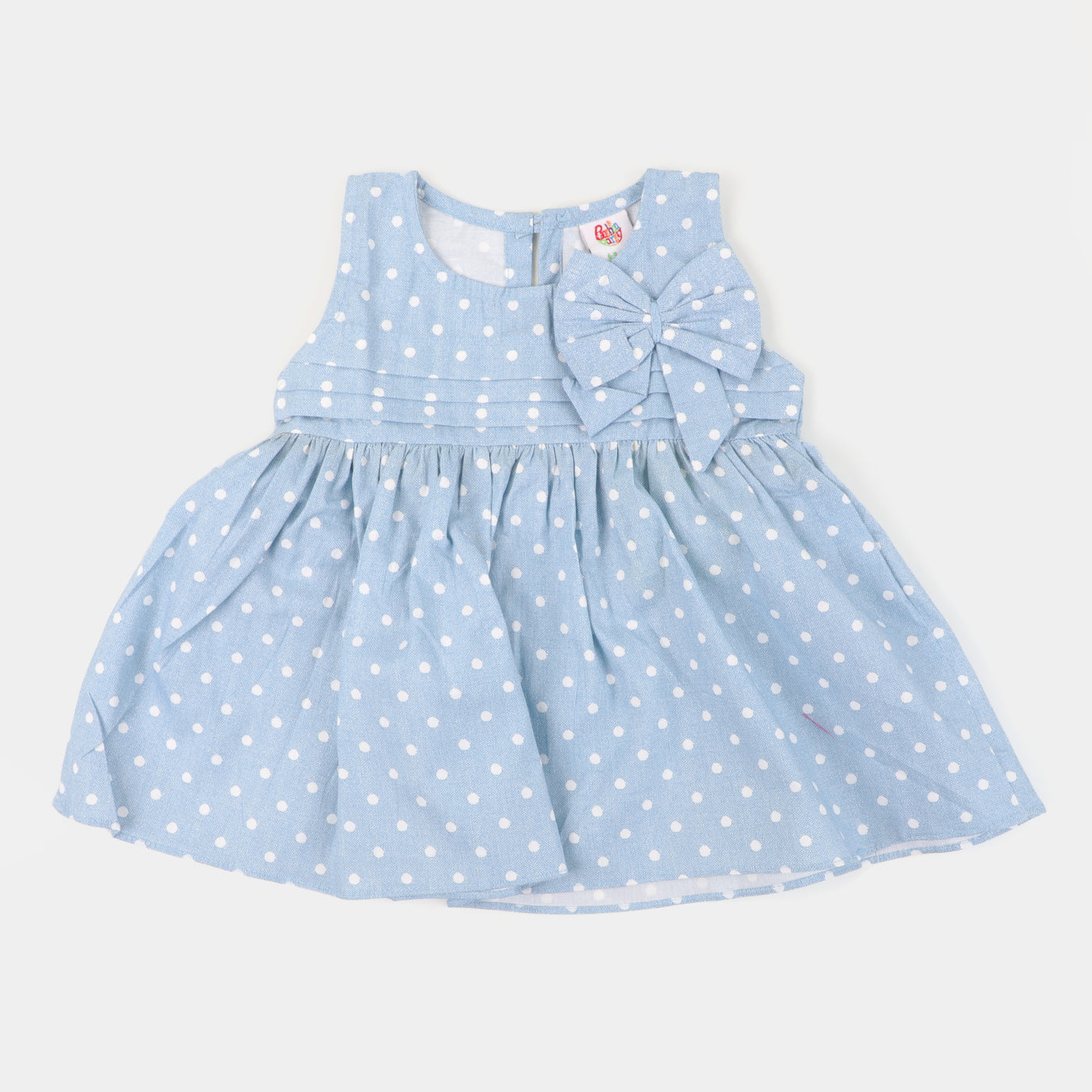 Infant Girls Cotton Casual Frock White Dots