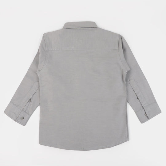 Boys Cotton Casual Shirt Time To Surf | GREY