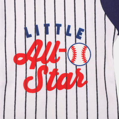 Infant Boys Knitted Romper Little All Star - White