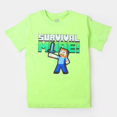 Boys Cotton T-Shirt Survival - Green
