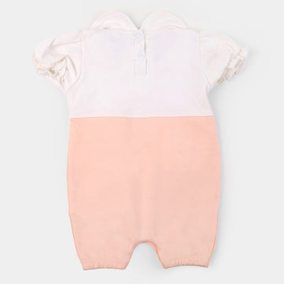 Infant Girls Knitted Romper Love - White