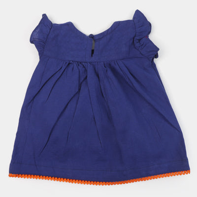 Infant Girls Cotton 2Pcs Suit Tiny Blossom - Navy Blue