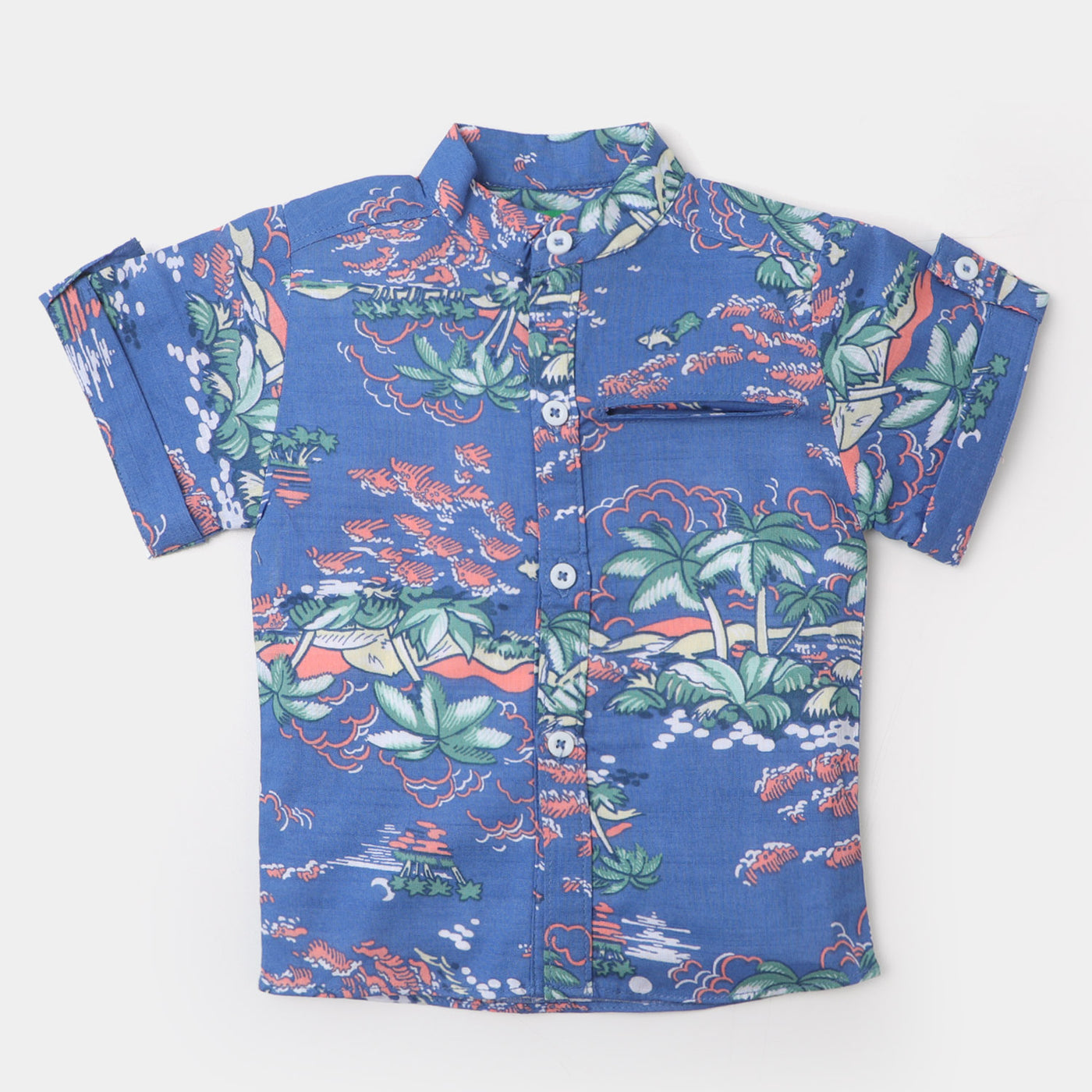 Infant Boys Cotton Casual Shirt Tropical | Blue