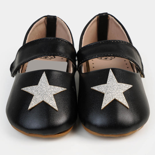 Girls Star Design Pumps - BLACK