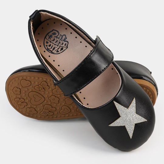 Girls Star Design Pumps - BLACK