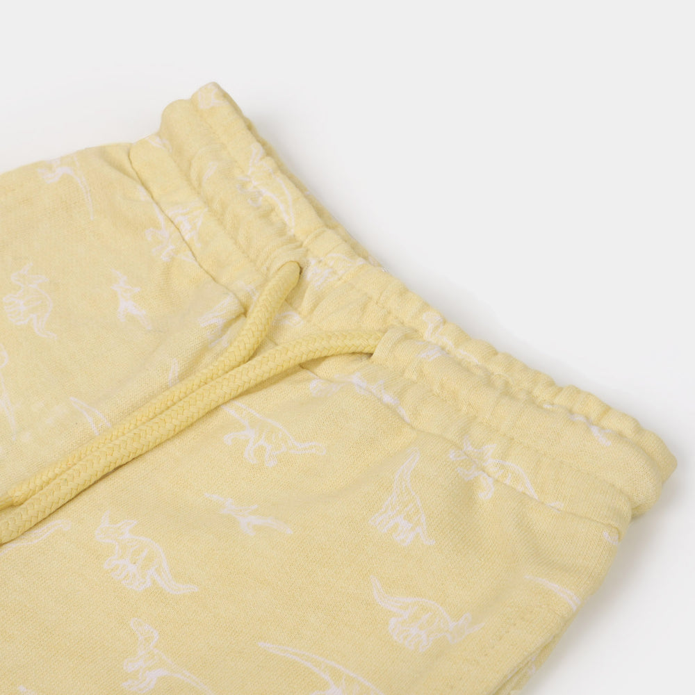 Infant Boys Terry Short Dino | Light Yellow