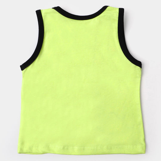 Infant Boys Cotton Sando Relax At The Beach - Light Green