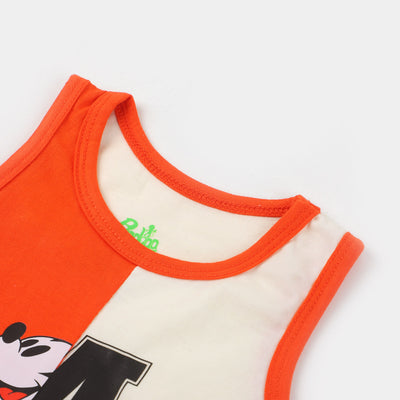 Infant Boys Cotton Sando Character - Red