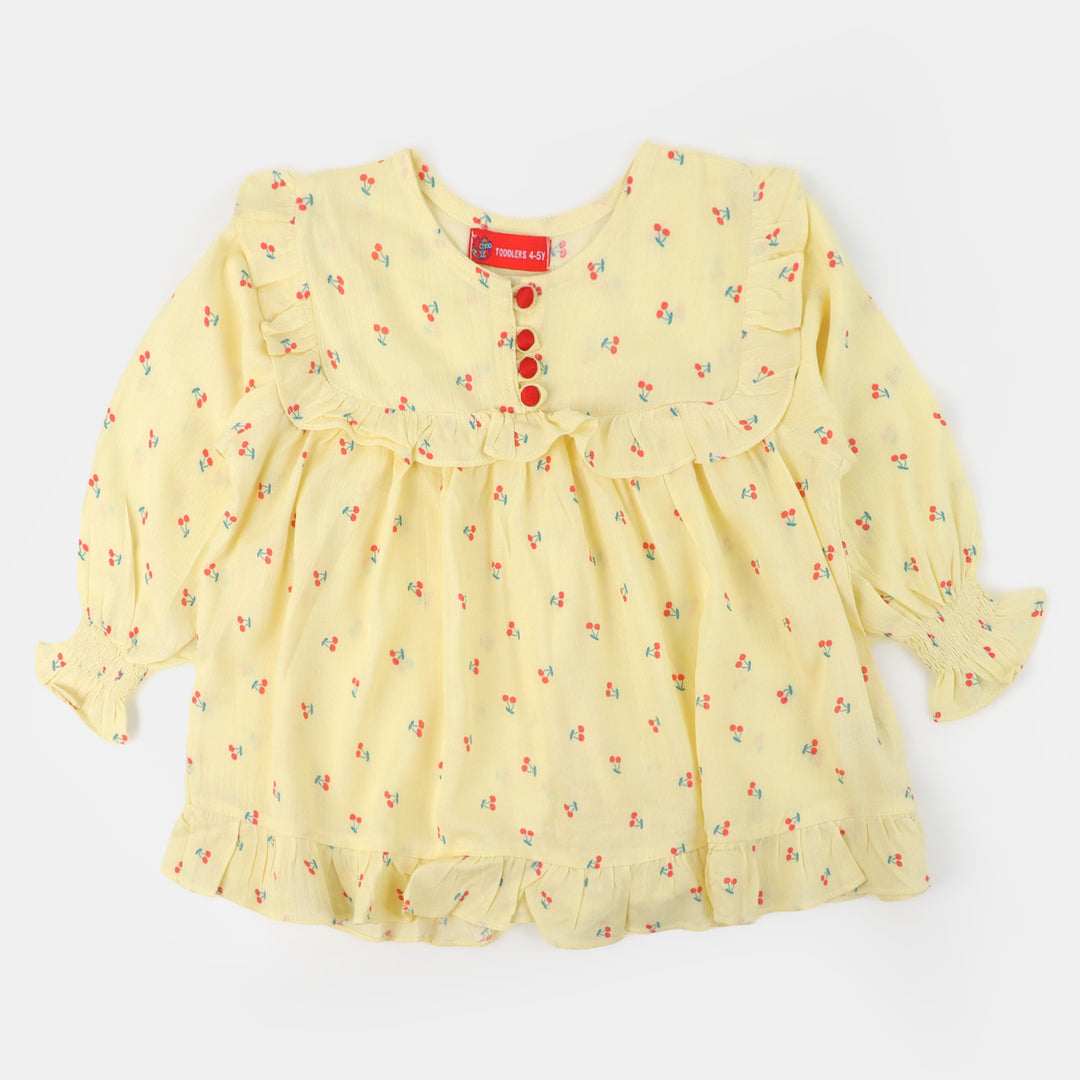 Girls Casual Top Cherry - Yellow