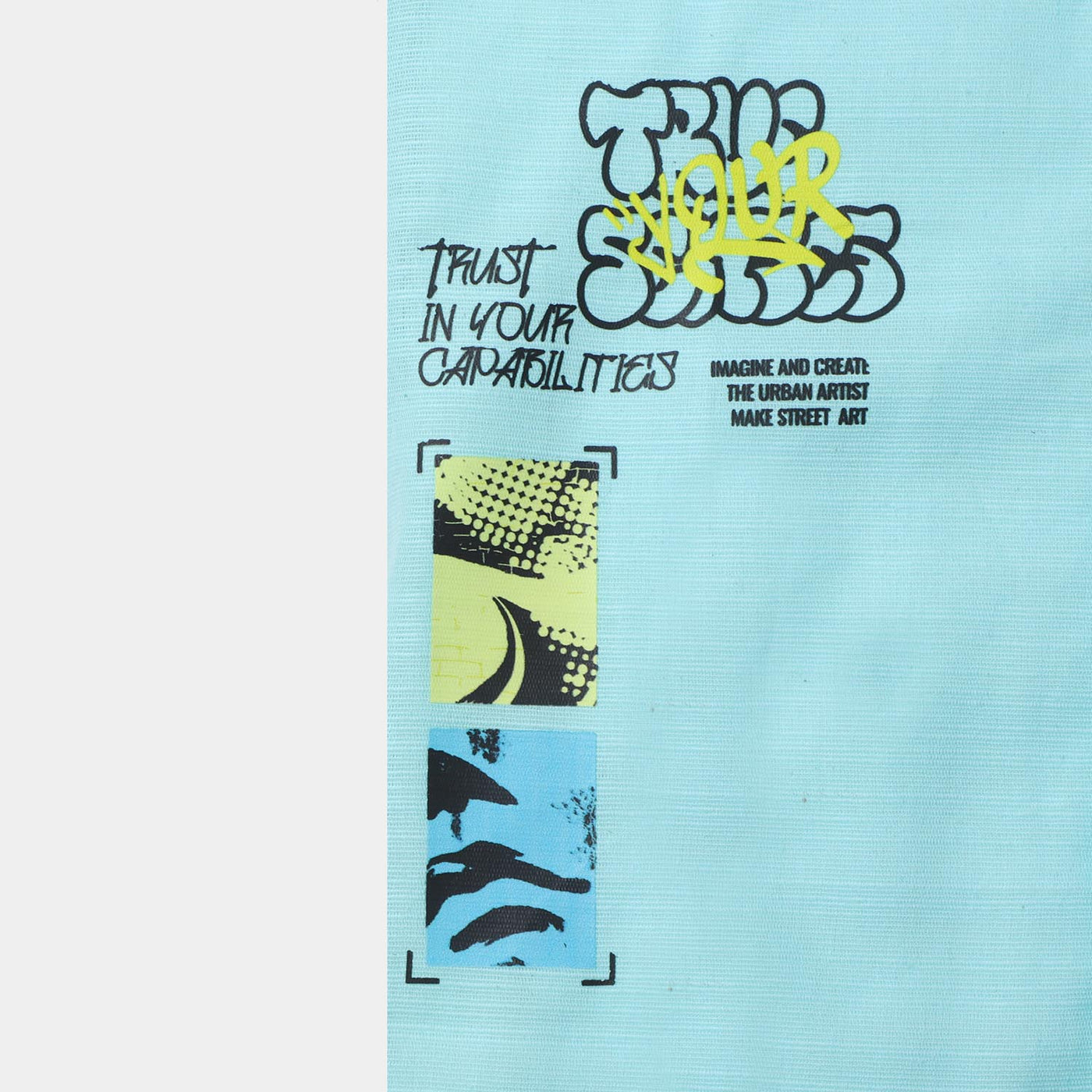 Boys Cotton Casual Shirt Street Art - Sky Blue