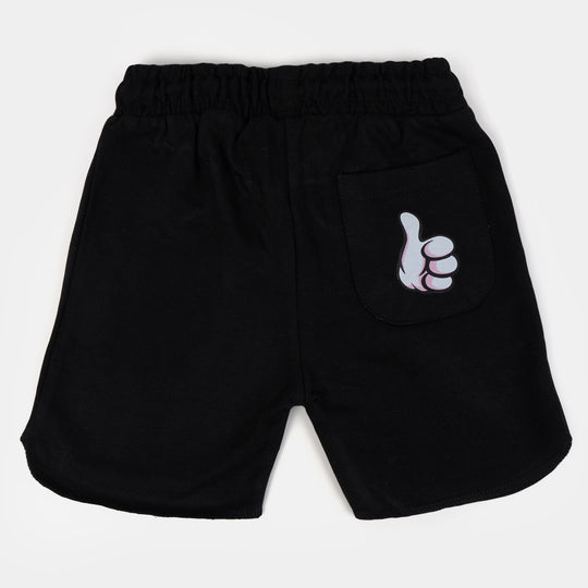 Girls Cotton Short Character - BLACK