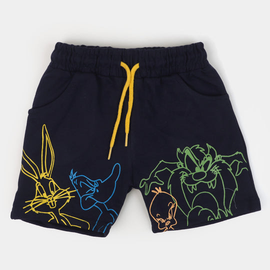 Girls Cotton Short Space Jam - NAVY