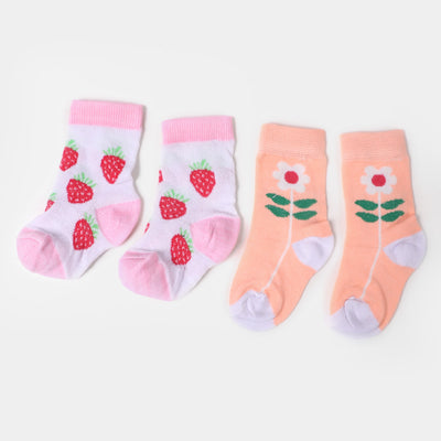 Infant Girls Socks Flower Pack Of 2