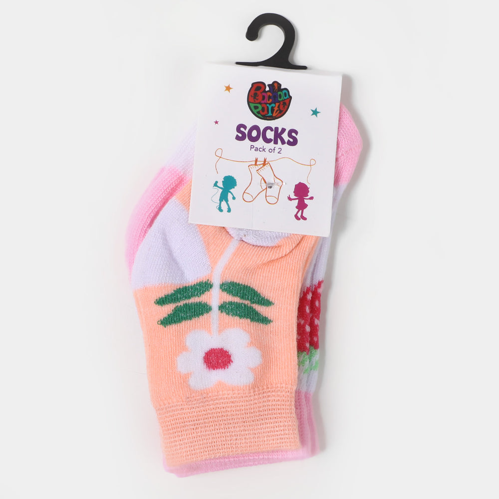 Infant Girls Socks Flower Pack Of 2