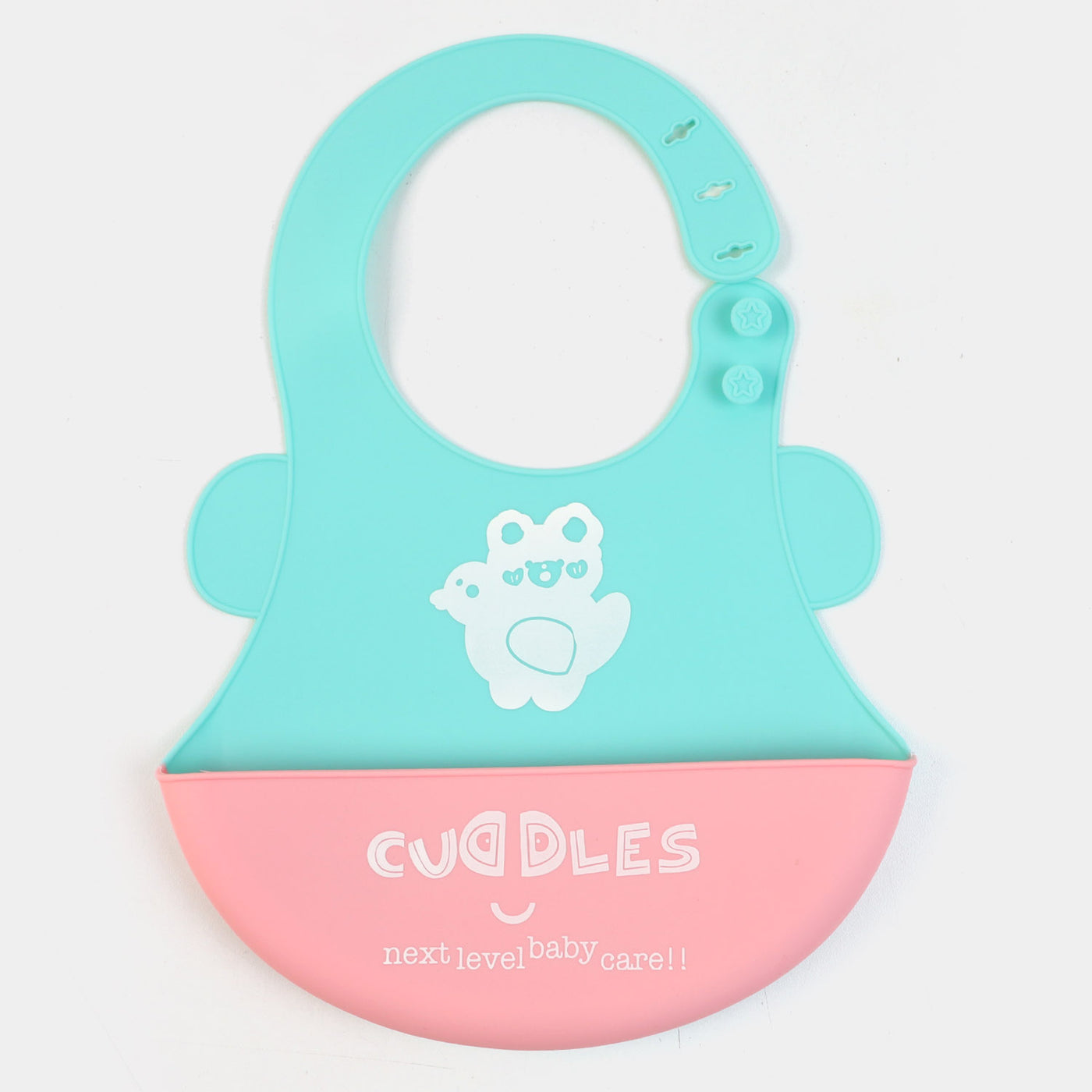 Fold & Go Cuddles Silicon Baby Bib | Sea Green