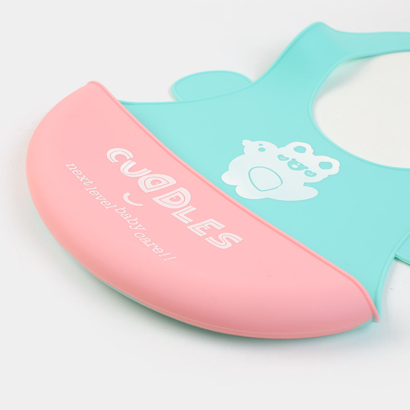 Fold & Go Cuddles Silicon Baby Bib | Sea Green