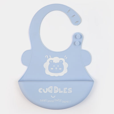 Fold & Go Cuddles Silicon Baby Bib | Blue