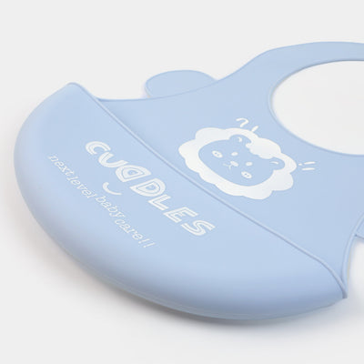 Fold & Go Cuddles Silicon Baby Bib | Blue