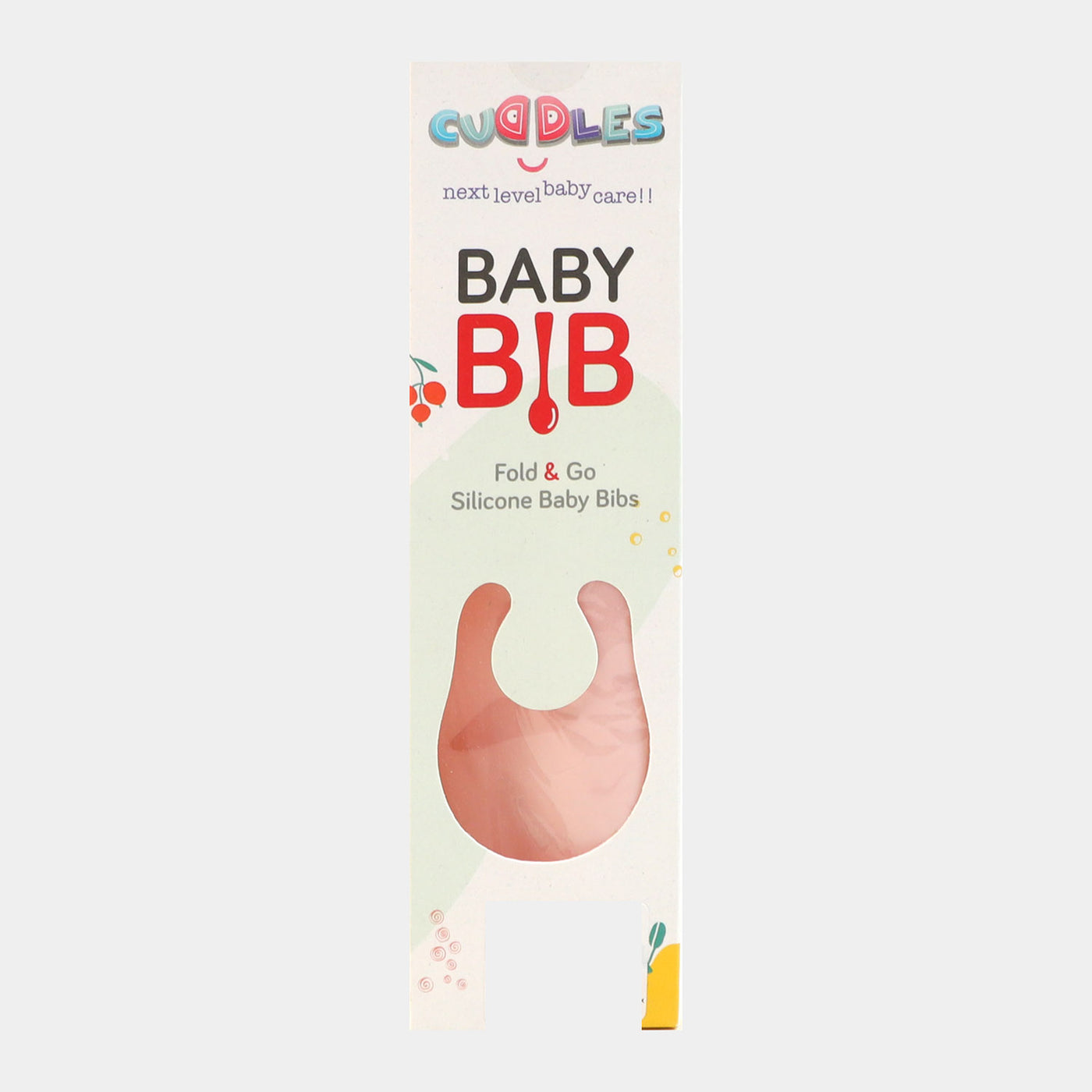 Fold & Go Cuddles Silicon Baby Bib | Pink