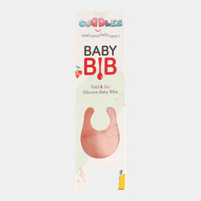 Fold & Go Cuddles Silicon Baby Bib | Pink