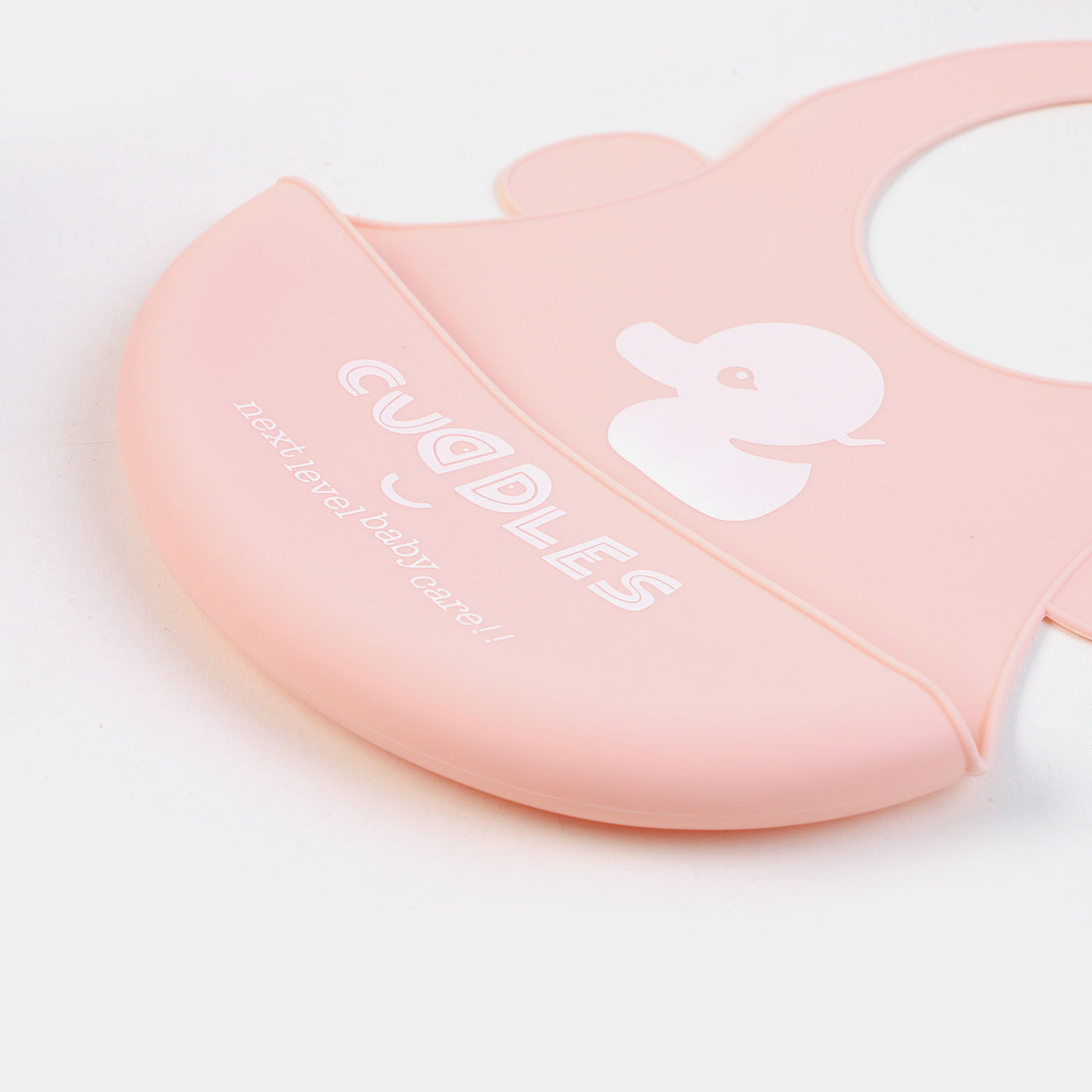 Fold & Go Cuddles Silicon Baby Bib | Pink