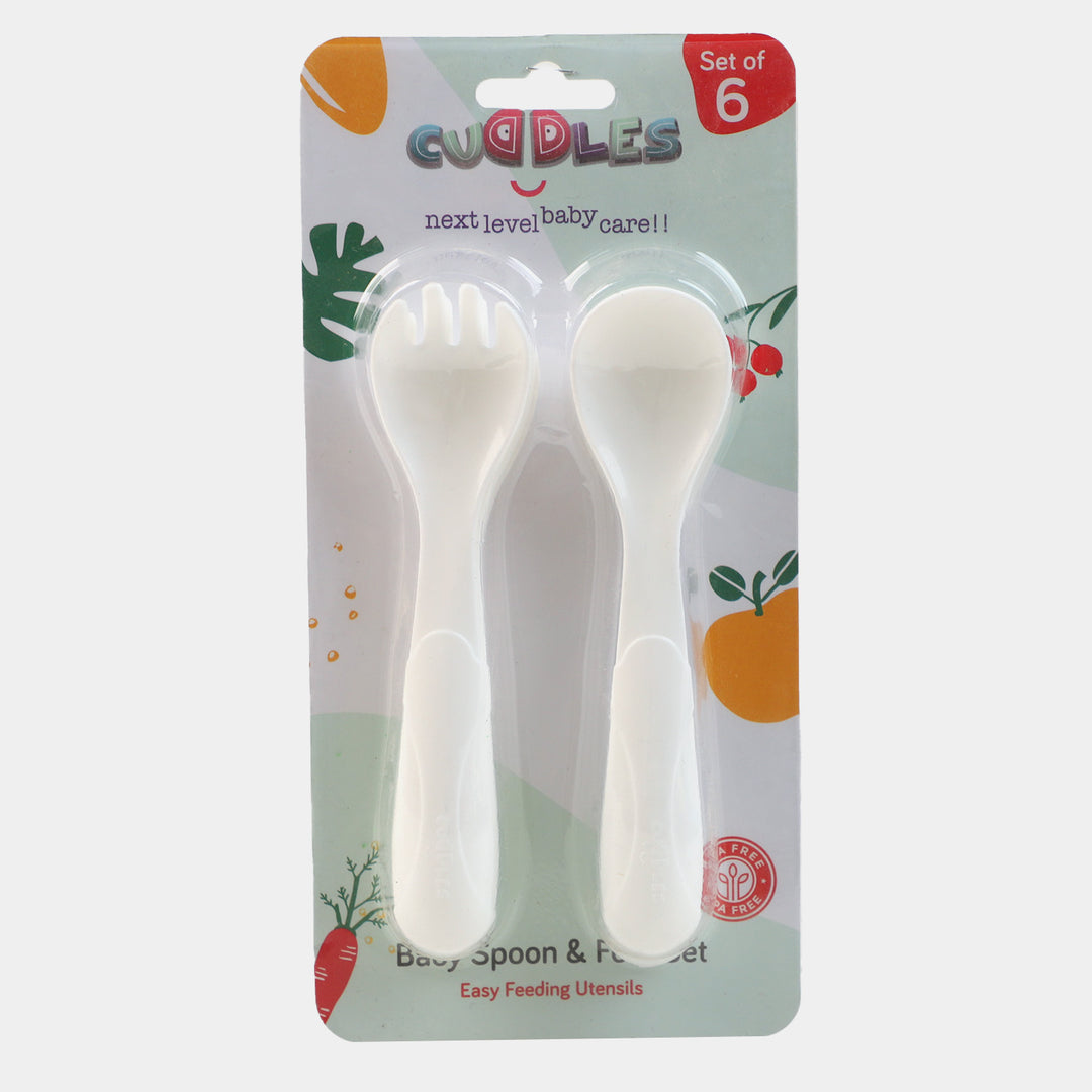 Spoon & Fork Set Pack Of 6 "White"