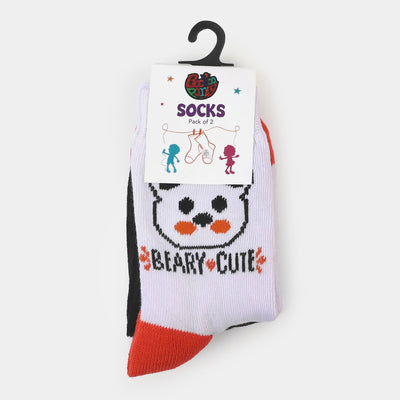 Infant Boys Socks Beary Cute - Black/White
