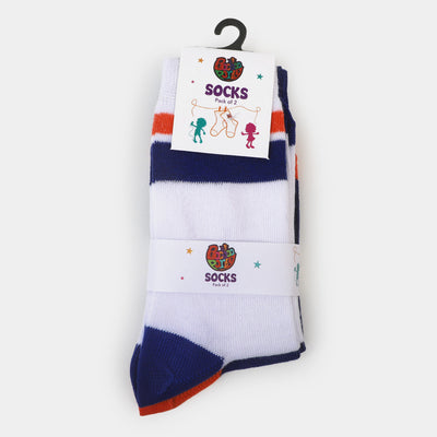 Boys Socks Two Stripes - White