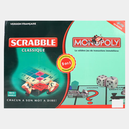 2 In 1 Monopoly With Scrabble Game